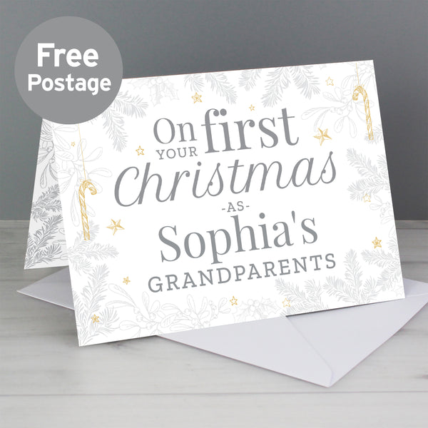 Buy Personalised 'On Your First Christmas As' Card at www.giftsfinder.co.uk