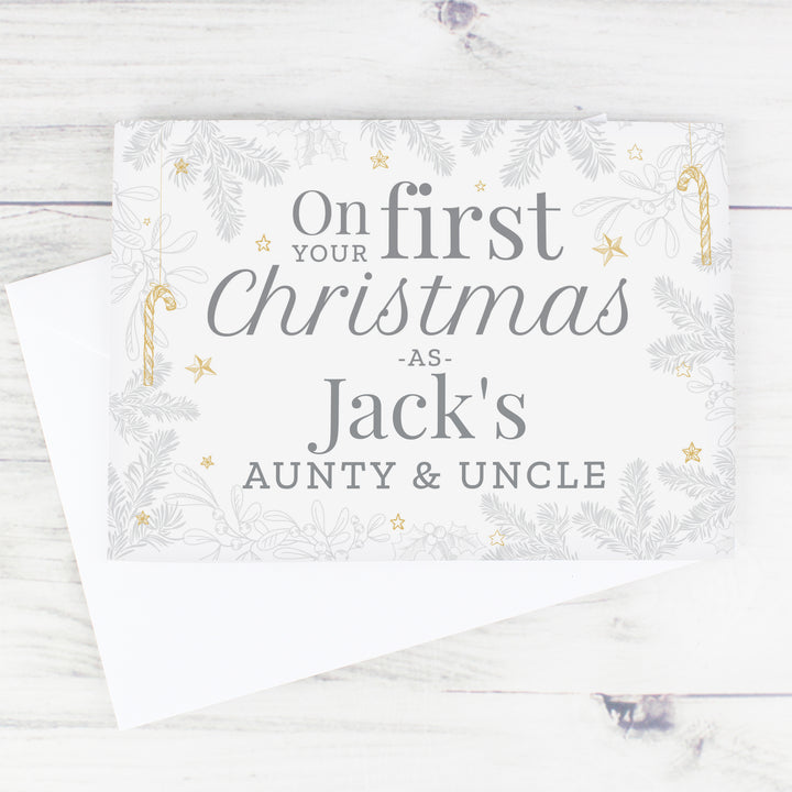 Personalised 'On Your First Christmas As' Card - part of the Gifts Finder Personalised Christmas Cards collection