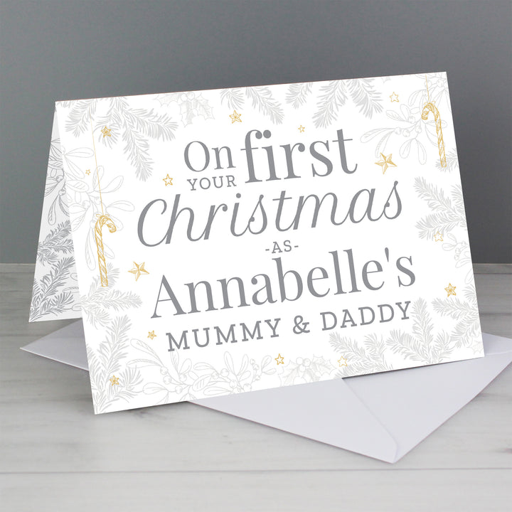 Personalised 'On Your First Christmas As' Card - part of the Gifts Finder Personalised Christmas Cards collection