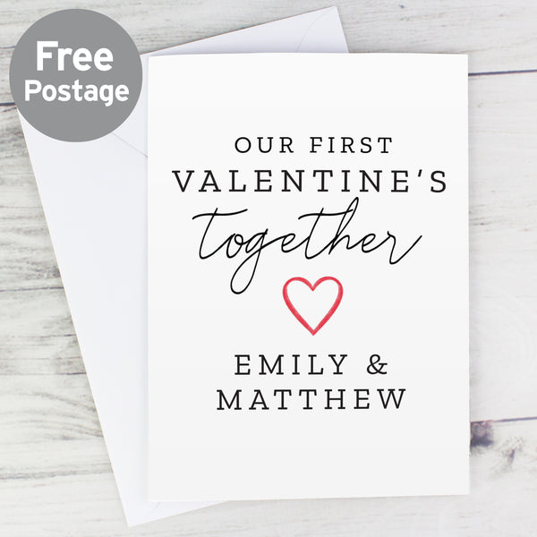 Buy Personalised Our 1st Valentine's Day Card at www.giftsfinder.co.uk