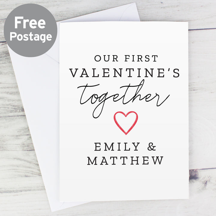 Personalised Our 1st Valentine's Day Card - part of the Gifts Finder Personalised Valentine's Day Cards collection