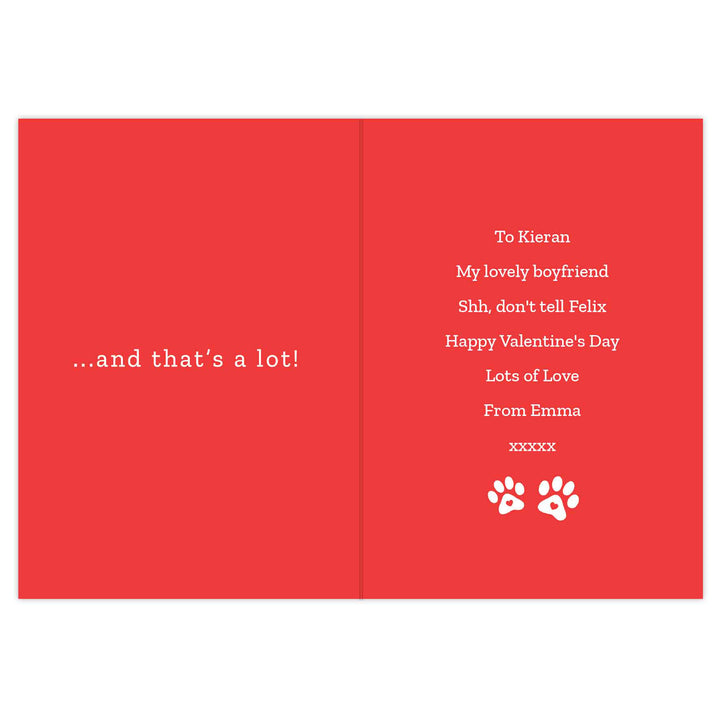 Personalised I Love You More Than The Cat Card - part of the Gifts Finder Personalised Cards collection