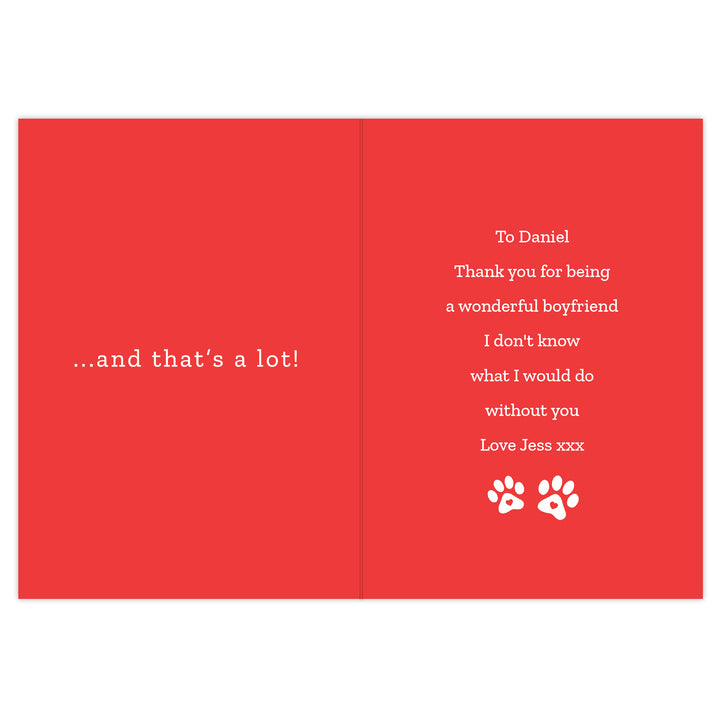 Personalised I Love You More Than The Dog Card - part of the Gifts Finder Personalised Cards collection