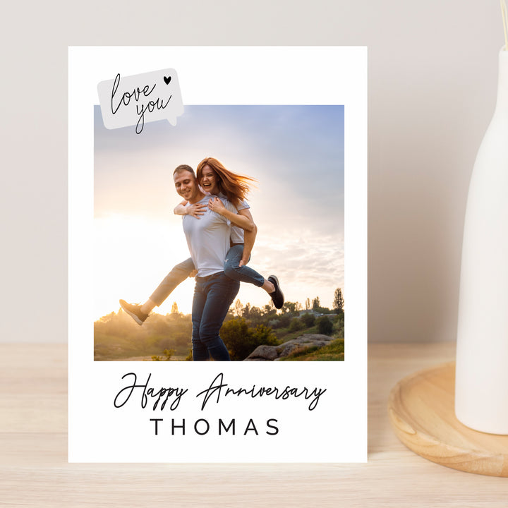 Personalised Love You Photo Upload Greeting Card - part of the Gifts Finder Personalised Cards collection