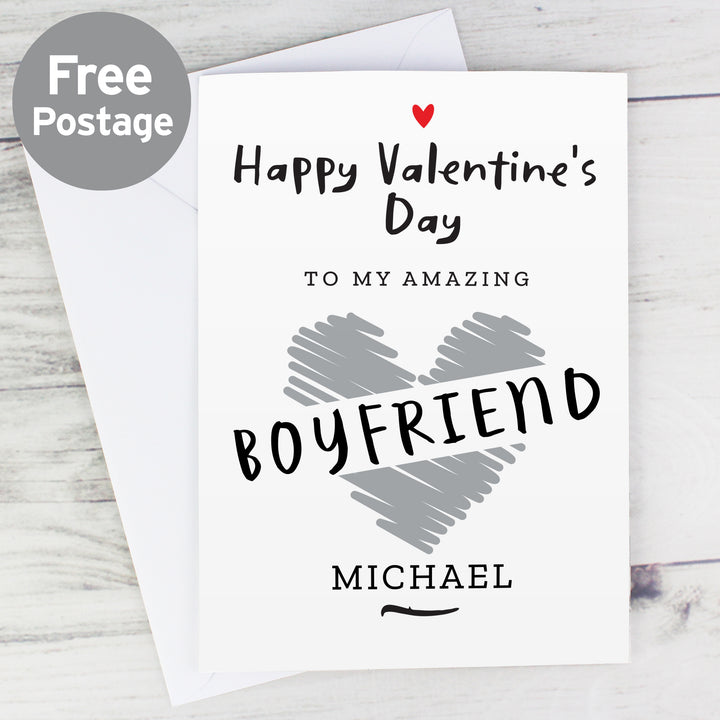 Buy Personalised Happy Valentine's Day Card at www.giftsfinder.co.uk