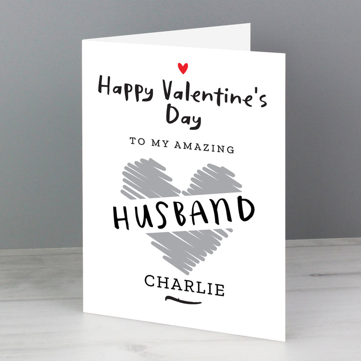 Buy Personalised Happy Valentine's Day Card at www.giftsfinder.co.uk