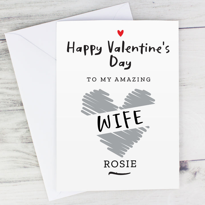 Buy Personalised Happy Valentine's Day Card at www.giftsfinder.co.uk