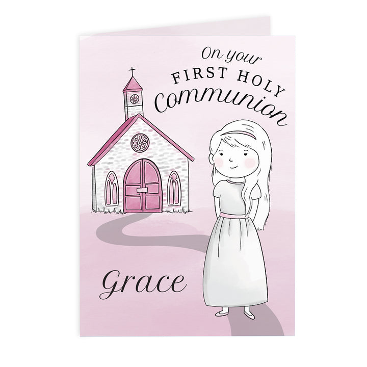 Buy Personalised Girls First Holy Communion Card at www.giftsfinder.co.uk