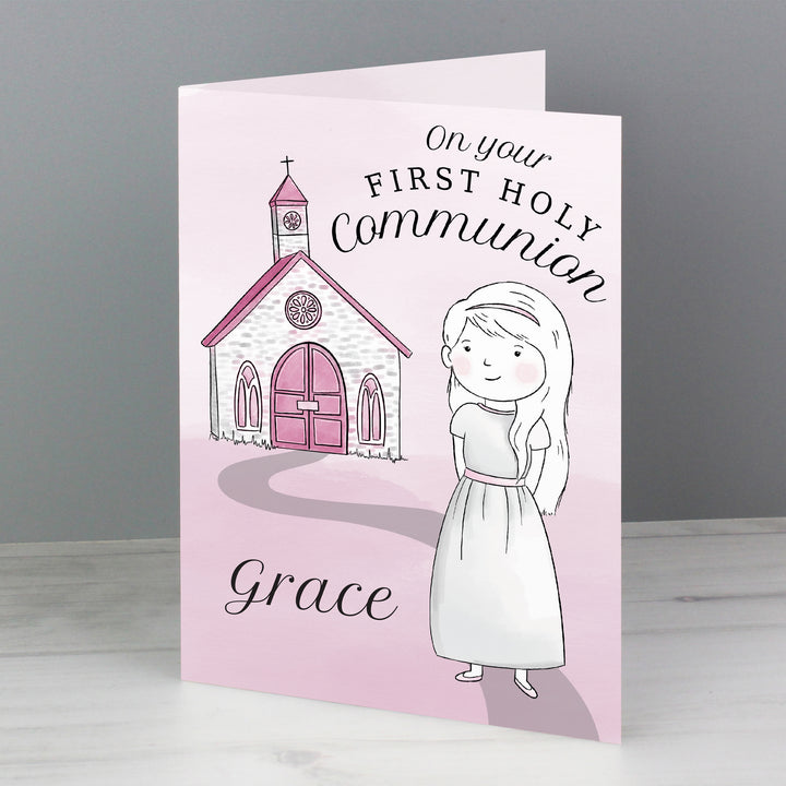 Buy Personalised Girls First Holy Communion Card at www.giftsfinder.co.uk