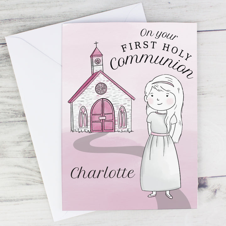 Buy Personalised Girls First Holy Communion Card at www.giftsfinder.co.uk