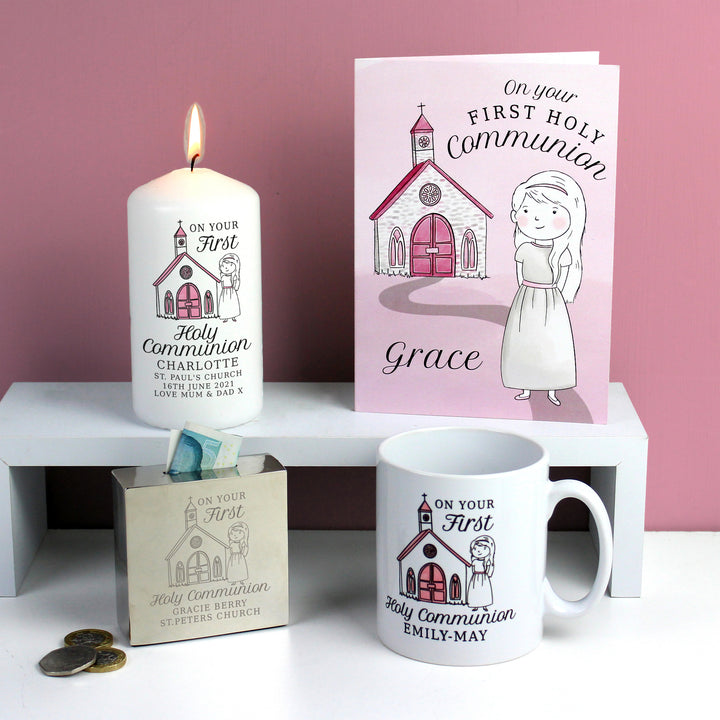 Buy Personalised Girls First Holy Communion Card at www.giftsfinder.co.uk