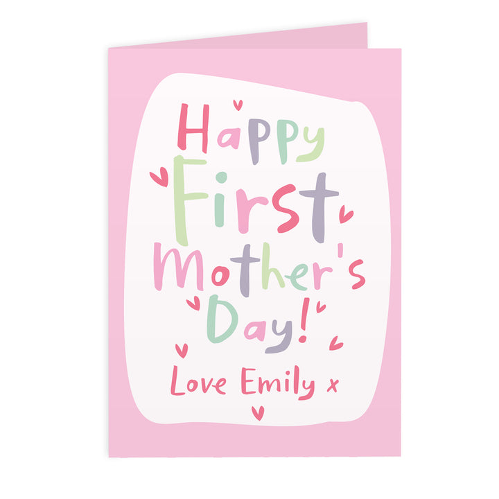 Buy Personalised Happy First Mother's Day Card at www.giftsfinder.co.uk