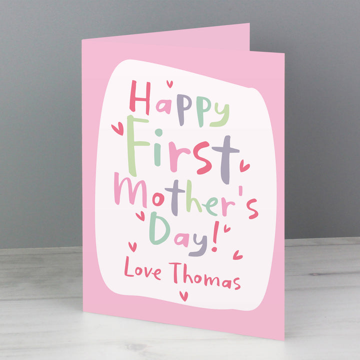 Buy Personalised Happy First Mother's Day Card at www.giftsfinder.co.uk