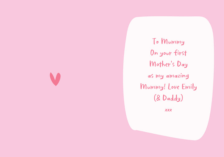 Buy Personalised Happy First Mother's Day Card at www.giftsfinder.co.uk