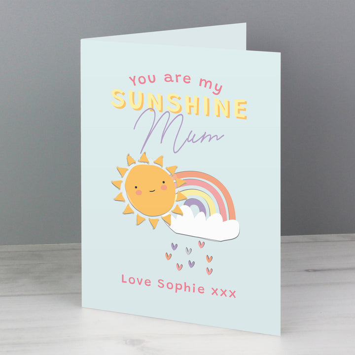 Buy Personalised You Are My Sunshine Card at www.giftsfinder.co.uk