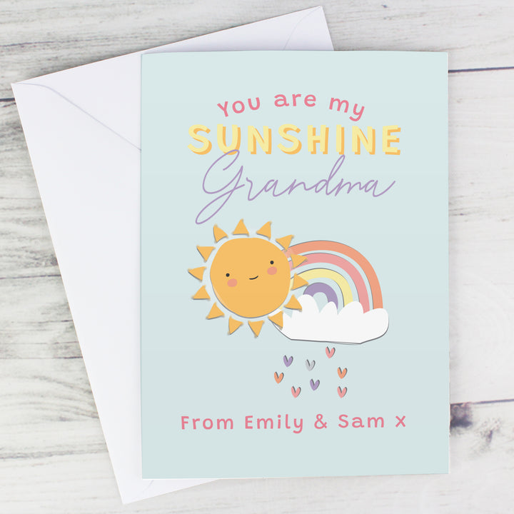 Buy Personalised You Are My Sunshine Card at www.giftsfinder.co.uk