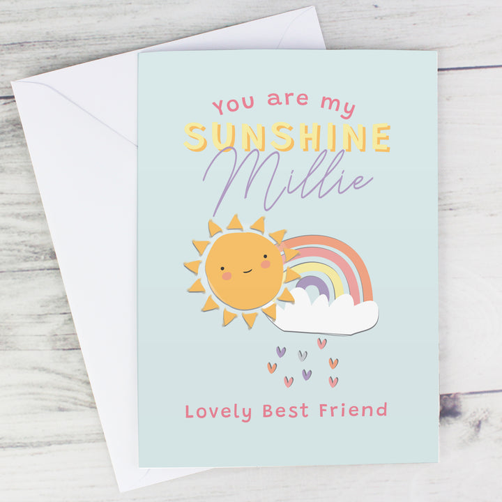 Buy Personalised You Are My Sunshine Card at www.giftsfinder.co.uk