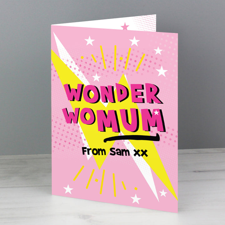 Buy Personalised Wonder WoMum Card at www.giftsfinder.co.uk