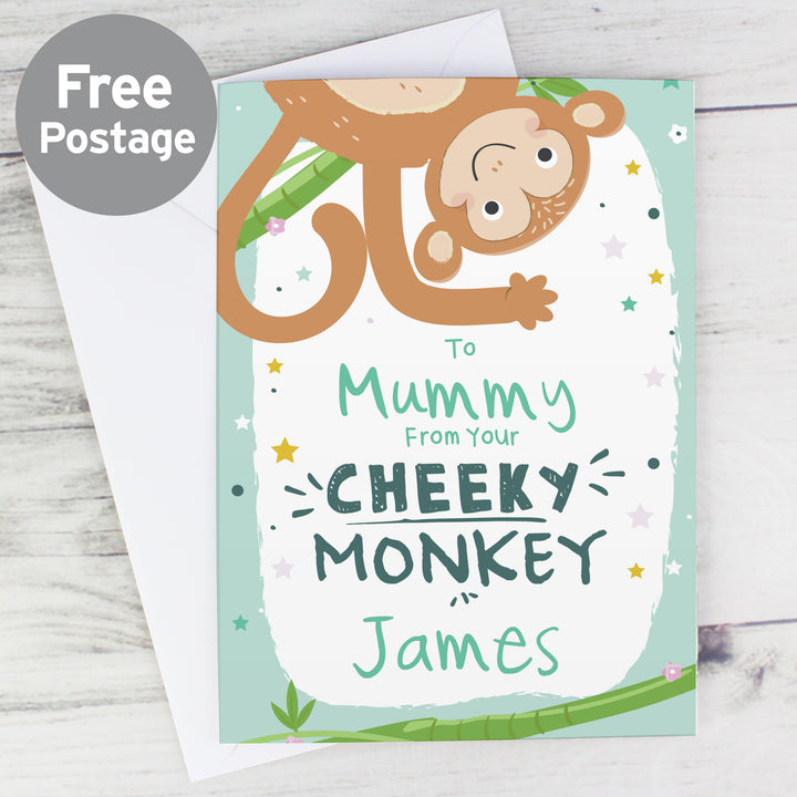 Buy Personalised From Your Cheeky Monkey Card at www.giftsfinder.co.uk