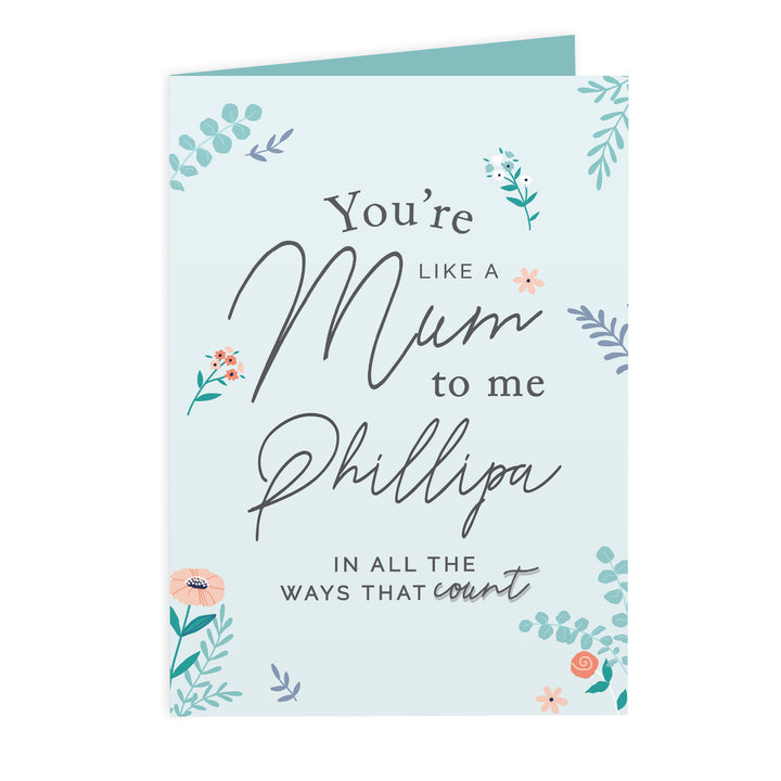 Buy Personalised You're Like A Mum To Me Card at www.giftsfinder.co.uk