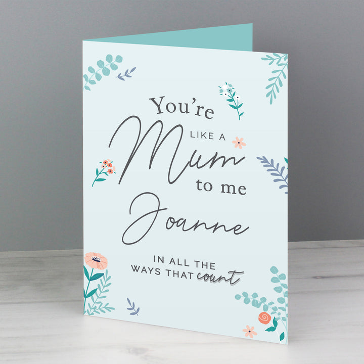 Buy Personalised You're Like A Mum To Me Card at www.giftsfinder.co.uk