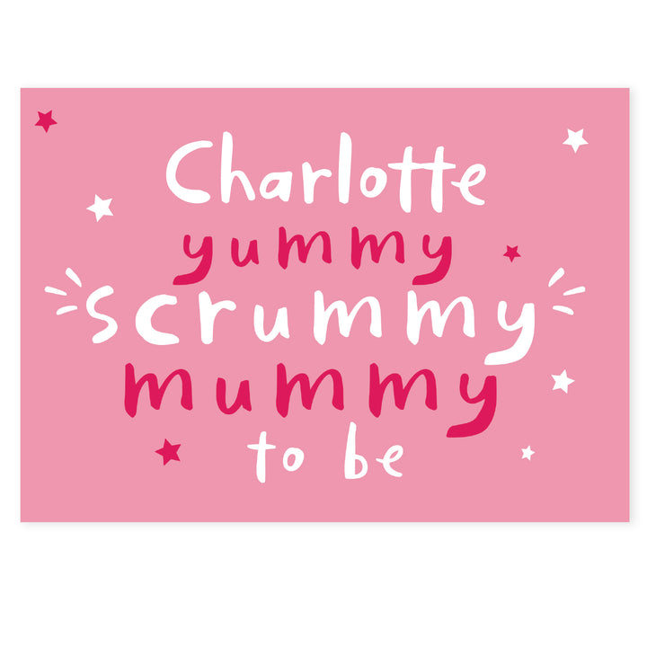 Buy Personalised Yummy Scrummy Mummy To Be Card at www.giftsfinder.co.uk