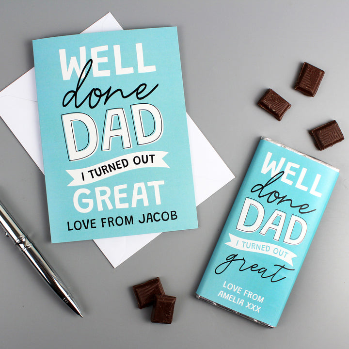 Buy Personalised Well Done Dad... Card at www.giftsfinder.co.uk