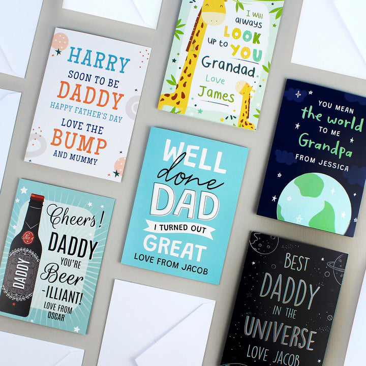 Buy Personalised Well Done Dad... Card at www.giftsfinder.co.uk