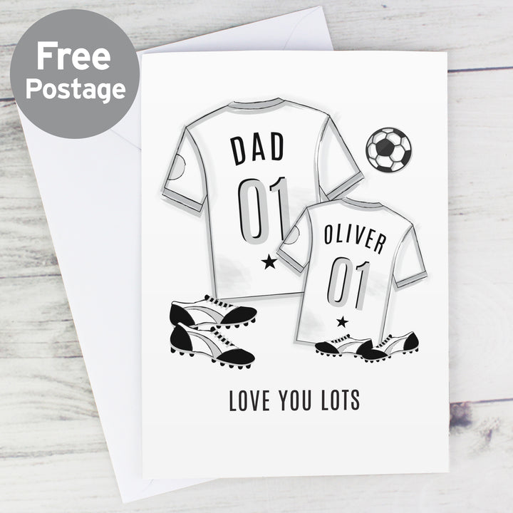 Buy Personalised Football Mini Me Card at www.giftsfinder.co.uk