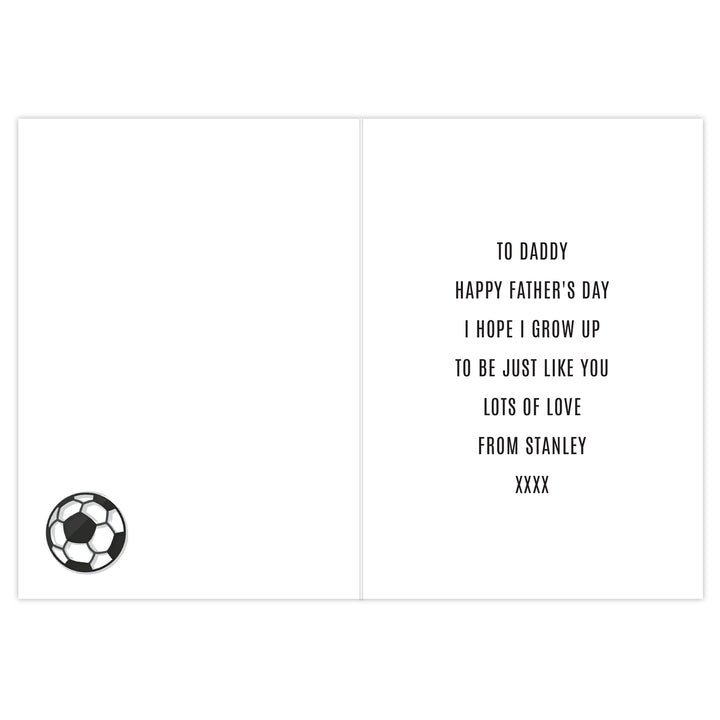 Buy Personalised Football Mini Me Card at www.giftsfinder.co.uk