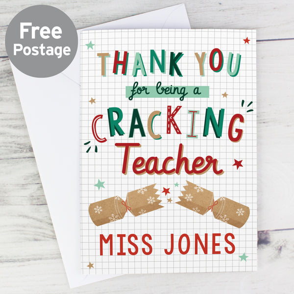 Personalised Cracking Teacher Card - part of the Personalised Teacher Gifts collection