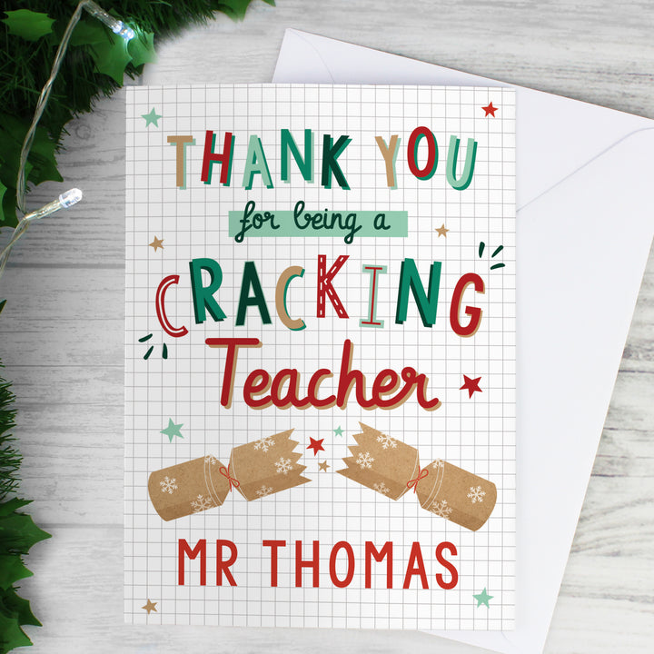 Buy Personalised Cracking Teacher Card available now at www.giftsfinder.co.uk