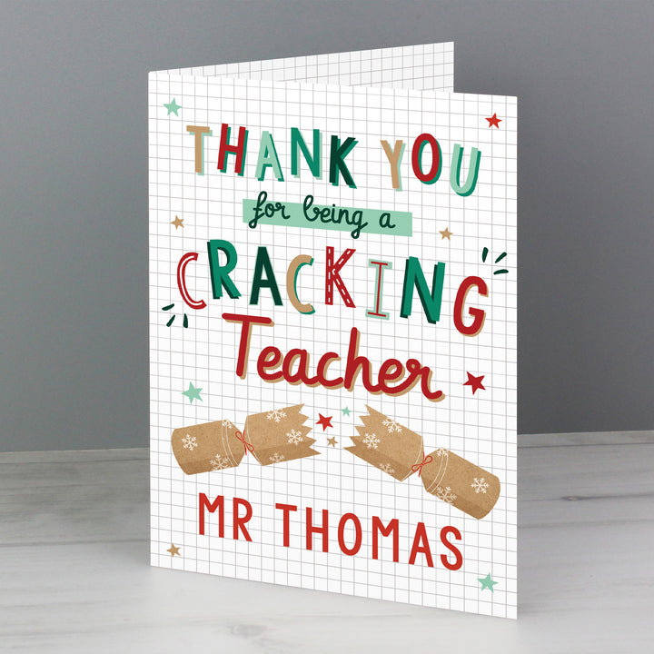 Buy Personalised Cracking Teacher Card available now at www.giftsfinder.co.uk