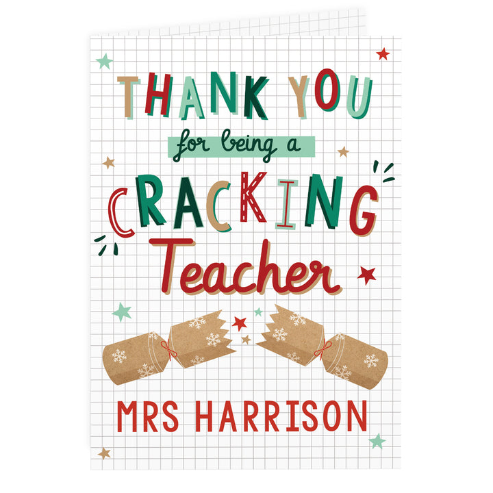 Buy Personalised Cracking Teacher Card available now at www.giftsfinder.co.uk