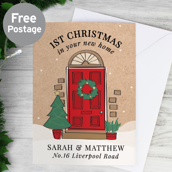 Buy Personalised 1st Christmas In Your New Home Card available now at www.giftsfinder.co.uk