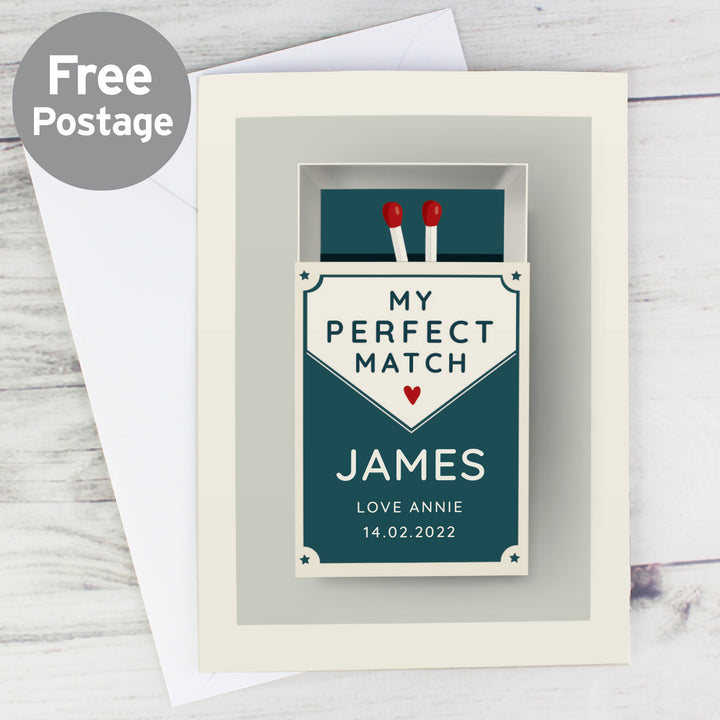 Personalised The Perfect Match Card in gift category Personalised Cards