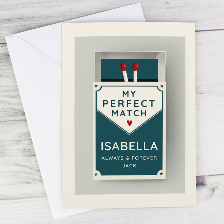 Personalised The Perfect Match Card in gift category Personalised Cards