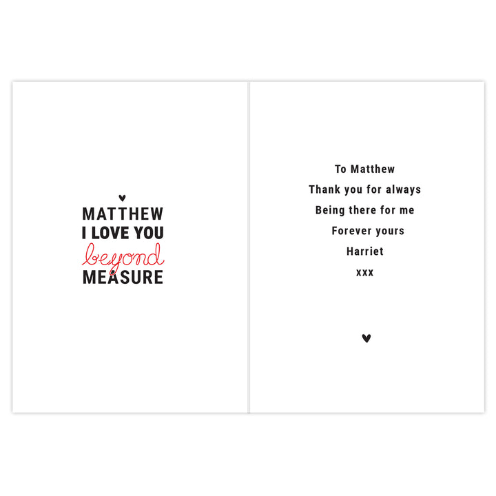 Personalised Beyond Measures Card - part of the Gifts Finder Personalised Cards collection