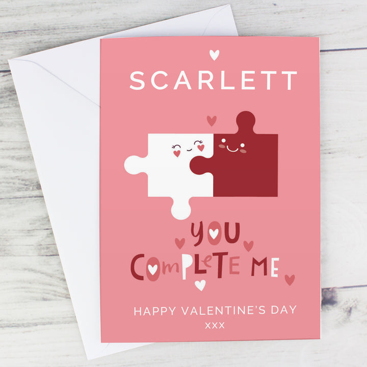 Personalised You Complete Me Card in gift category Personalised Cards