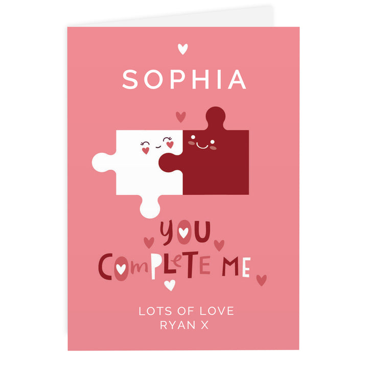 Personalised You Complete Me Card in gift category Personalised Cards