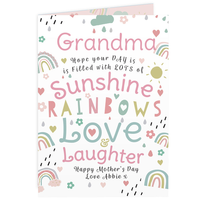 Personalised Rainbows & Sunshine Card - part of the Gifts Finder Personalised Cards collection