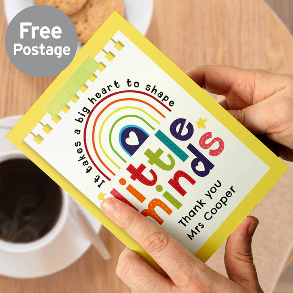 Personalised Shape Little Minds Greeting Card - part of the Personalised Teacher Gifts collection