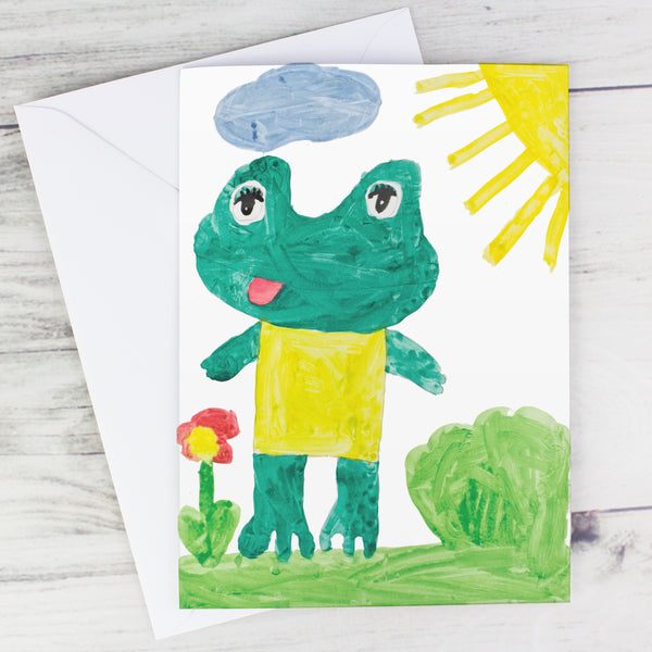 Buy Personalised Childrens Drawing Photo Upload Card available now at www.giftsfinder.co.uk