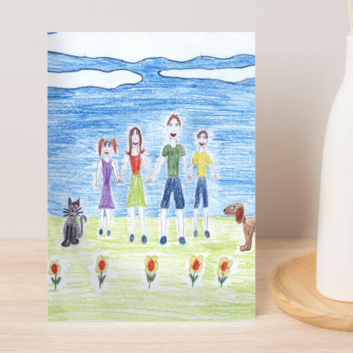 Buy Personalised Childrens Drawing Photo Upload Card available now at www.giftsfinder.co.uk