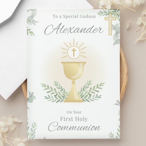 Buy Personalised First Holy Communion Card available now at www.giftsfinder.co.uk