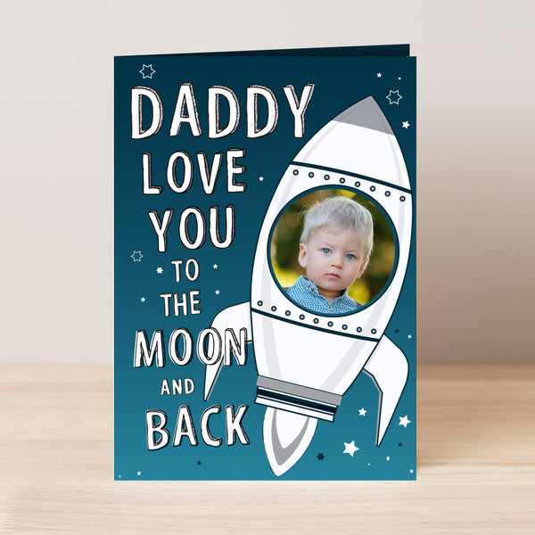 Buy Personalised Moon & Back Photo Upload Card - Father's Day gift available now at www.giftsfinder.co.uk