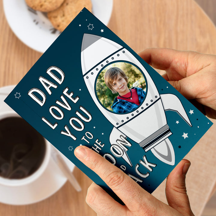 Buy Personalised Moon & Back Photo Upload Card - Father's Day gift available now at www.giftsfinder.co.uk