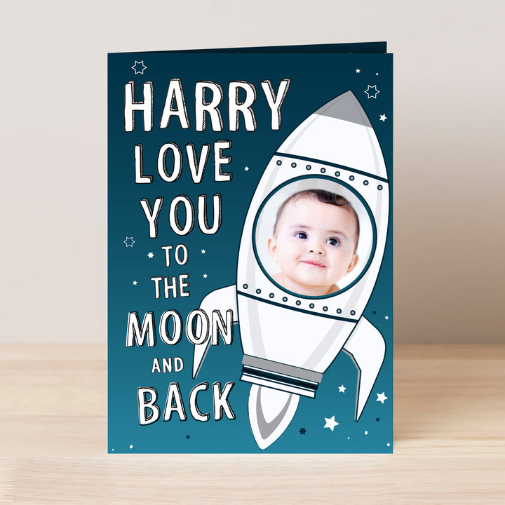 Buy Personalised Moon & Back Photo Upload Card - Father's Day gift available now at www.giftsfinder.co.uk