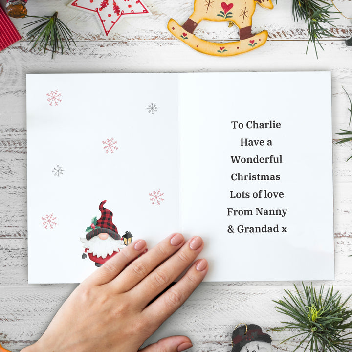 Buy Personalised Gonk Christmas Card available now at www.giftsfinder.co.uk