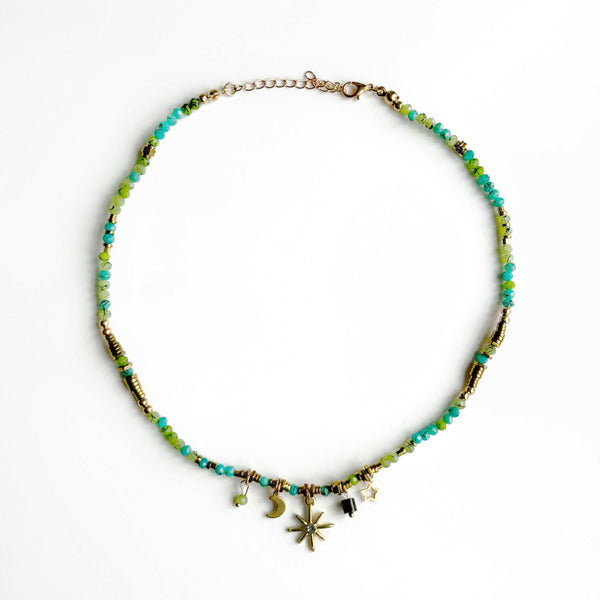 Gaia Aqua Beaded Necklace